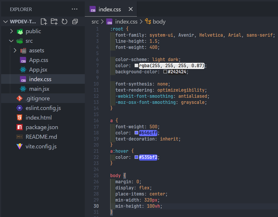 src index.css picture