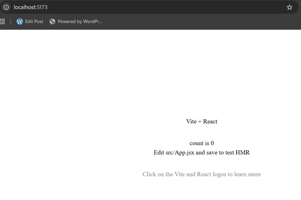 Vite dan react dalam browser
